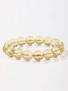 VE Genuine "Yumi" One-Piece Whole-Body Brazilian Natural Yellow Quartz Bracelet, Official Authentic Feng Shui Crystal Bracelet For Wealth And Career, Suitable For Men And Women, Ideal Gift For Friends, Partners, Supervisors, Natural Gemstone Color Varies - Citrine Bracelet - View 2