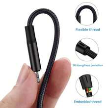 1 条 100W PD 快速充电三合一多功能编织充电线，兼容 16 Pro Max/16 Pro/16 Plus/16/15/14/13/12/11/XS/XR/8/7/6 和 iPad 系列，兼容 、Android、相机、MP3 通用适配器充电器