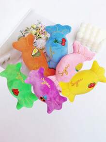 4pcs Plush Squeaky Pet Toy Set For Small Dogs & Cats -Stars, Lollipops, Candy, Eggplant Designs - Interactive Play And Sleep Companions, Pet Toys For Dogs Chew Toy For Dog Interactive Supply