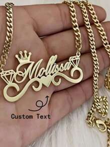 1 Peça Colar de Aço Inoxidável Personalizado com Pingente em Formato de Coração, Corrente Personalizada, Presente de Joias Única e Elegante para Homens, Estilo Vintage, Velho Dinheiro, Casual, Simples, Personalizado, Único, Presente Ideal para Namorada, Mãe, Família, Amigos, Filha, para Aniversários, Uso Diário, Formatura, Dia das Mães, Dia dos Namorados, Casamento