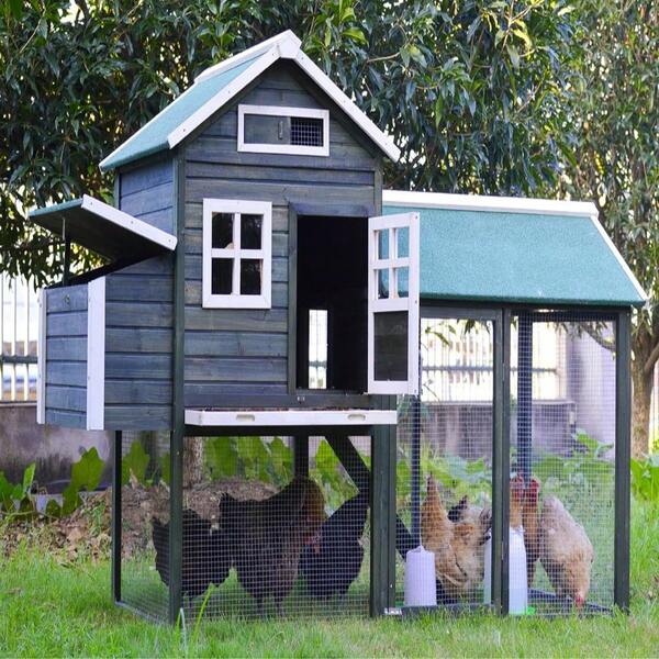 Large Outdoor  And Small Animal Habitat - Versatile Rabbit Hutch, Guinea Pig Cage & Ferret Home With Secure Run Area And Easy Access