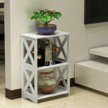 Bedside Table White Drawer Cabinet Small Side End Table Nightstand Storage Shelf - White - View 4