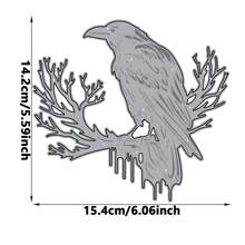 1pc Metal Cutting Die, Crow Perching On Branch Design, For Crafting Paper Cutting, Scrapbooking, Card Making DIY Decoration