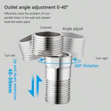 304 Stainless Steel Adjustable Shower Head Angle Adapter Swivel Connector, Mixen Valve Shower Arm Accessories