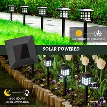 Solar Outdoor Lights, Solar Sidewalk Lights, 12 Sets Of Path 10 Hour Long Lasting LED Landscape Lighting Garden Lights For Sidewalks, Driveways, Yards And Lawns - 12件暖光 - 查看 6