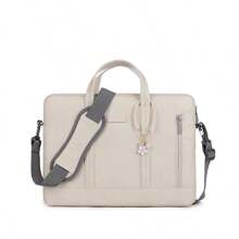 1 件装简约轻便便携式笔记本电脑包（带吊坠）、便携式商务旅行电脑保护套、拉链斜挎办公电脑包、单肩斜挎商务会议旅行休闲笔记本电脑包、朋友旅行生日礼物学校假期礼物、带腕带的电脑公文包、耐用拉链、可调节肩带、舒适顶部提手 - 男女皆宜的旅行和商务斜挎包，返校季