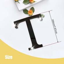 黑色字母墙贴 A-Z - 单个字母高度 4 英寸/6 英寸/8 英寸，亚克力镜面，带 0.4 英寸厚泡沫背衬。双层设计呈现 3D 立体效果；单层设计更显简约。自带背胶，可粘贴于墙面或玻璃上。撕下保护膜即可呈现镜面效果。 - 黑色 - 查看 45