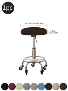 1pc Solid Color Stretchable Anti-Splash Milk Silk Round Seat Cover, Modern Style All-Season Dust-Proof Premium Bar Stool Cover, Suitable For Home