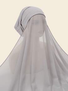 1 Stück Damen einfarbiger Chiffon Rohrschal Hijab, modische vielseitige, bequeme und atmungsaktive Hijab Accessoires, geeignet für den täglichen Gebrauch