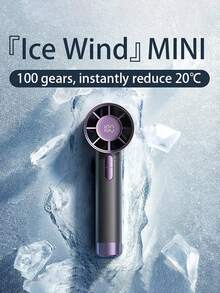 便携式手持风扇，可调速（1-100）涡轮迷你风扇，1800mAh 可充电电池风扇，金属机身，数字显示，适合女性、旅行/露营/户外/办公室工作人员/学生的礼物 - 彩色 - 查看 5