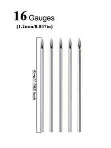 5-15 pièces/set Kit de perçage des lèvres/oreilles - Pinces à pince à bille pour le remplacement des bijoux; Aiguilles de perçage 16G pour le perçage du nez/oreille/lèvres avec filetage interne; Anneaux de lèvres en zircone - Multicolore - Voir 11