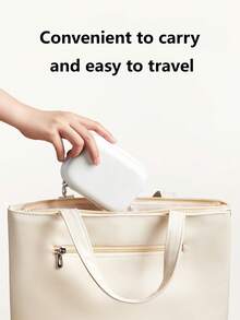 Bolsa organizadora digital portátil, caja de almacenamiento protectora de color caramelo de piel sintética (PU) adecuada para adaptador de carga, cámara pequeña, unidad flash USB, cable de datos y otros accesorios digitales - Blanco - Ver 10