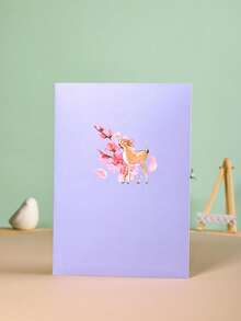 Opjoys 1 张樱花贺卡，浪漫生日贺卡，适合生日、婚礼礼物（包括 1 个信封 + 1 张手写卡片 + 1 张 3D 贺卡），圣诞节