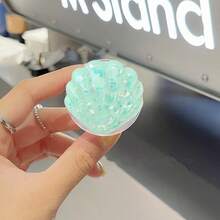 1 件可爱亮片闪亮贝壳形手机推拉支架，简易便携式手机支架，派对礼物，兼容 、Android 手机，生日、家人、朋友礼物，推拉式手机握把，手机支架，手机配件