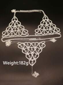 Luxury Rhinestone Bra & Panty Set, Sexy Bodychains, Fashion Clubwear