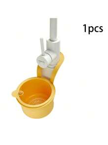 1pc Plastic Hanging Sink Drain Basket, Self-Cleaning Push-In Automatic Tilting Kitchen Sink Food Waste Collector, Bottom Removable For Easy Installation And Disassembly