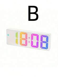 LED Digital Electronic Clock With Adjustable Brightness, 3D Desktop Electronic Gaming Desk Decor, Temperature Display Mirror Alarm Clock For Bedroom, Home Decor, Plugged Or AAA Battery Powered Back To School Room Decor School Supplies - Multicolor - View 10