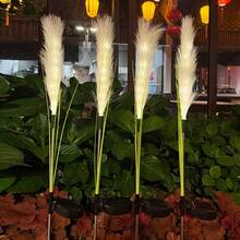 2pcs Solar Powered Rattan Landscape Lamp, Waterproof Outdoor LED Dog Tail Grass Garden Yard Decoration Path Lights - Huang Guang - View 6