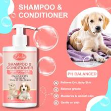 2 pièces de set contenant de la vitamine A et de l'aloès, un shampooing naturel pour animaux de compagnie 5-en-1 | Le produit de toilettage idéal pour les chiens malodorants - 300 ml / 10,144 fl.Oz*2