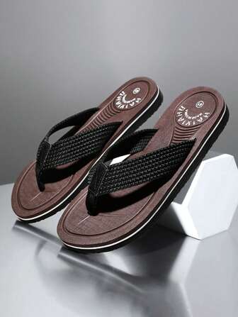 Infradito da uomo, ultima 2025, scarpe da spiaggia alla moda, stile coreano in EVA intrecciato, suola morbida, sandali infradito casual
