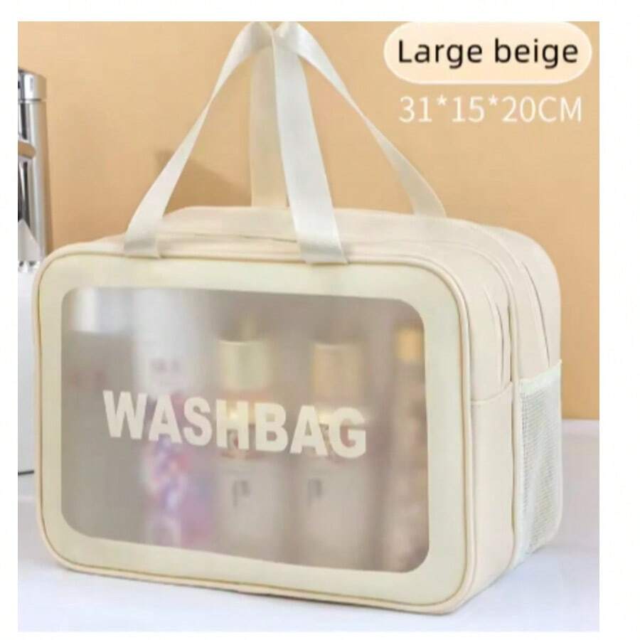 Dry-Wet Separation Double Transparent Makeup Bag Portable Washing Bag Cosmetic Storage Bag Travel Fitness Swimming Essentials