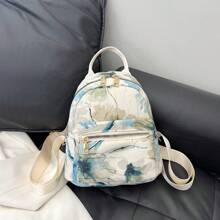 Summer New Contrast Color Decor Nylon Women Backpack Student Schoolbag (Random Floral Pattern)