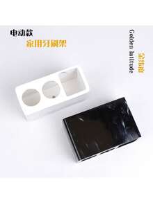 3 槽树脂牙刷架，独立支架，适用于浴室台面，大理石设计，金色点缀，多功能牙刷和牙膏收纳，优雅的家居装饰配件，牙膏架，别致的浴室收纳盒，牙刷和牙膏架 - 黑色 - 查看 5