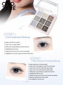 CHIOTURE 9色多功能眼影盘持久不脱妆珠光闪光章多色眼影学生实惠，非常适合万圣节和晚间活动