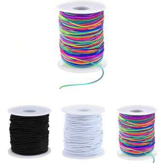 1 rollo de cuerda elástica para pulseras, cuerda elástica arcoíris resistente para hacer joyas, collares, cuentas y manualidades