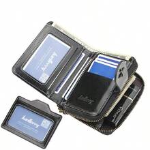 Small Women Wallet RFID Blocking Bifold Zipper Pocket Wallet Ladies Mini Purse - 紅色 - 查看 8