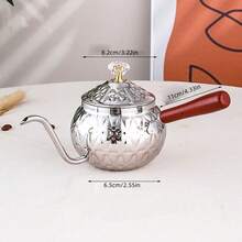 1pc Stainless Steel Mocha Pot, Household Coffee Pot, Teapot Cup, Double Valve Coffee Brewing Utensil, Outdoor Extraction Pot