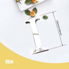 Silver Mirror Alphabet A-Z Wall Stickers - 10/15/20/30cm Tall Letters & Symbols Sold Separately, Dual-Layer Design: Reflective Acrylic Top + 1cm Thick Foam Base With Adhesive, Apply Together For 3D Effect Or Use Only Mirror Layer, Create Custom Words On Walls/Windows, Ideal For Marriage Ceremony Initials, Inspiring Messages In Work Areas, Romantic HOME Displays