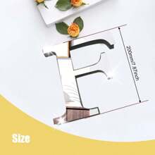 Silver Mirror Alphabet A-Z Wall Stickers - 10/15/20/30cm Tall Letters & Symbols Sold Separately, Dual-Layer Design: Reflective Acrylic Top + 1cm Thick Foam Base With Adhesive, Apply Together For 3D Effect Or Use Only Mirror Layer, Create Custom Words On Walls/Windows, Ideal For Marriage Ceremony Initials, Inspiring Messages In Work Areas, Romantic HOME Displays