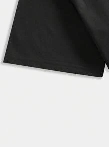 200g Pure Cotton T-Shirt 2025 Summer Ladies New Short Sleeve Pure Cotton Holiday Pattern Short Sleeve Round Neck Couple Wear Small Shirt Tops - 黑色 - 查看 3