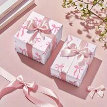 Pink Bow Wrapping Paper Roll - Mini Roll - 17 Inch X 33 Feet - Pink Ribbon Bow Design Perfect For Valentine's Day, Girlfriend's Birthday, Bachelorette Party,Valentine's Day - Multicolor - View 4