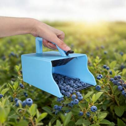 Bezproblemowy zbieracz jagód z grzebieniem i ergonomicznym uchwytem - grabie do zbioru borówek, żurawin i borówek amerykańskich - trwałe narzędzie do zbioru owoców w ogrodzie - materiał drukowany w 3D
