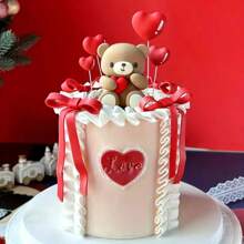 1 Peça Topper de Bolo de Ursinho, Decoração de Bolo, Miniatura de Ursinho, Boneca Miniatura de Ursinho Fofinho para Decoração de Bolo, Adequado para Uso em Festas, Chás de Bebê, Aniversários, Casamentos e Decorações de Bolo.