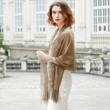 RIIQIICHY Shawls And Wraps For Evening Dresses Scarfs For Women Pashmina Wedding Formal Shawlhalloween - 布朗-1 - 查看 7