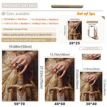 1 件，帆布墙画/卷轴画，墙画，防水，海报，带框墙画，秋季，万圣节，维多利亚时代持剑女子海报，黑暗学院艺术哥特式装饰，古董插图，复古墙画，适用于客厅、卧室、玄关装饰、鬼屋或万圣节派对装饰