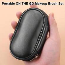 10 pezzi set di mini pennelli per il trucco con custodia, kit di pennelli da trucco da viaggio, pennelli cosmetici portatili a funzione completa per un trucco perfetto