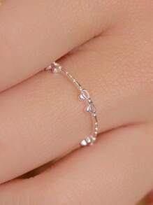 1 pieza Anillo en forma de lazo dulce de diseño único, anillo delgado para apilar en los dedos, accesorio de moda