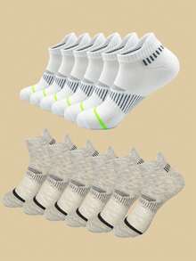 12 双男士加大码夏季透气网眼运动短袜，简约百搭隐形袜 - 彩色 - 查看 16