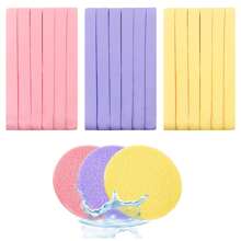 120 piezas de esponjas faciales de limpieza comprimidas - Esponjas suaves y redondas para el lavado de la cara, exfoliación suave, desmaquillante, reutilizables, 3 colores mezclados (amarillo/rosa/púrpura), adecuadas para el cuidado diario de la piel, mujeres/adolescentes, gran regalo de verano
