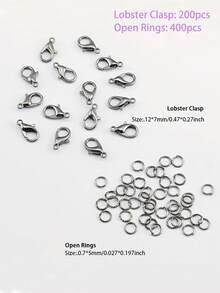 DIY 珠宝制作套件：多功能 60/150 件锌合金龙虾扣和跳环，适用于项链、手链等