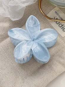 3 件 8 厘米/3.15 英寸粉色、白色、蓝色花朵形塑料发夹，优雅、百搭，适合女性，夏季必备，适合浓密头发，学校用品，大学 - 彩色 - 查看 6