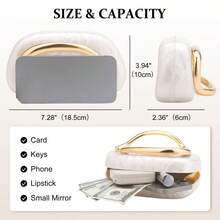 Gets White Acrylic Clutch Purse For Women Marbling Evening Wedding Handbags Acrylic Shell Box Purses For Party Prom Cocktail - 白色 - 查看 5