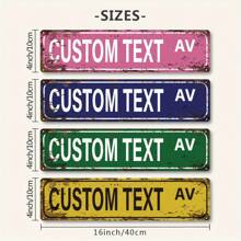 1pc Customized Iron Street Sign, Indoor Wall Decor For Home And Office, 4x16 Inches