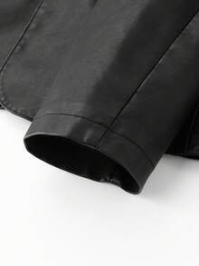 Men's PU Jacket, Lightweight Business Casual Jacket For Spring & Autumn - Black - View 5