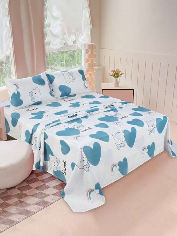 Juego De Sábanas Matrimoniales Size Deseño Minimalista Ultra Suave 4 Piezas, Con Forro,Acto Algodon Suave Grabadas,Conjunto De Cama Doble Matrimonial 235*203CM