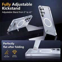 1 Pc Transparent Magnetic Phone Case, Made With TPU + Acrylic 2.0 Thick Material, High-Definition Clear, Wear-Resistant, Anti-Yellow, Shock-Proof Phone Case, Supports Wireless Charging, Magnetic Car Mount, Horizontal And Vertical Placement, Compatible With Samsung Waterproof Anti-Fall Scratch Resistant